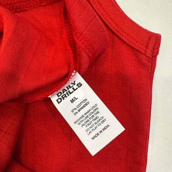 Daily Drills Red Pointelle Tank Top - Picture 4 of 4